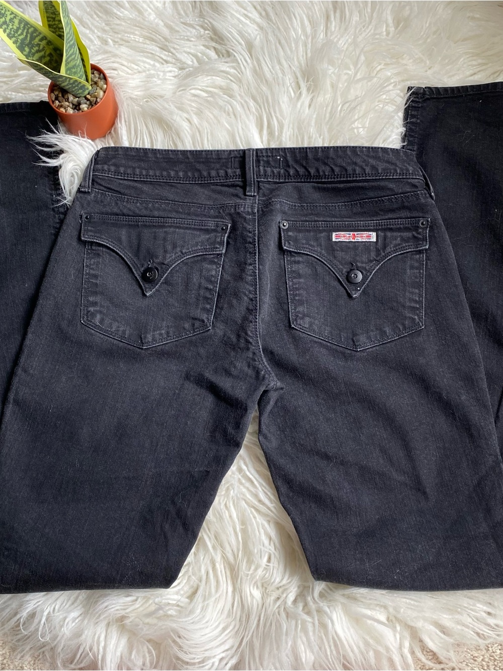 Hudson Jeans Black Boot Cut Jeans with Blue Logo Patch